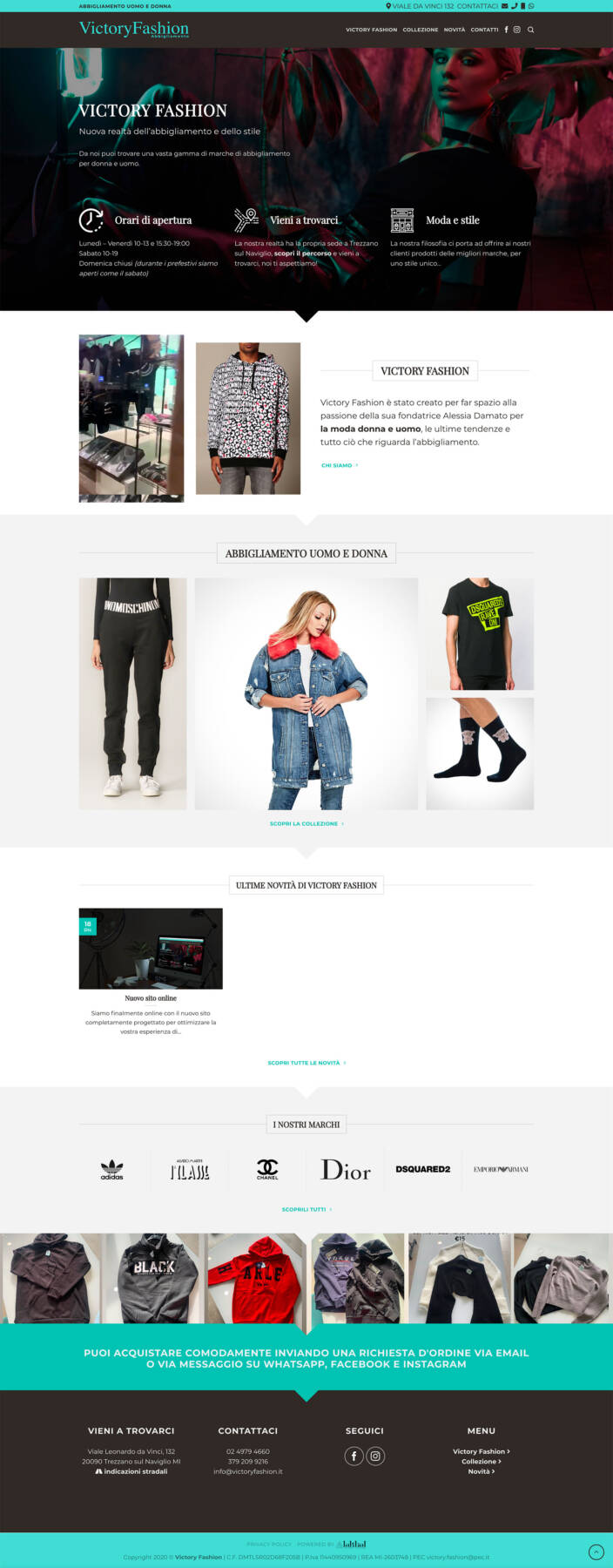 victory fashion website web design